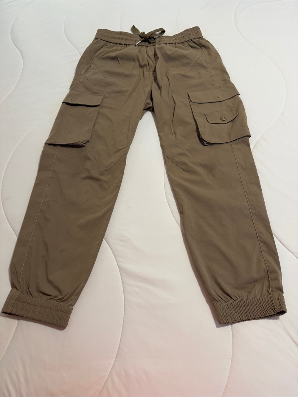 Men's Cargo Pants with Elastic Ankles in Olive